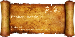 Prokop Horác névjegykártya